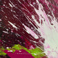 Abstract Expressionism close-up view 3: purple, magenta, lime-green and white on gallery-wrapped canvas
