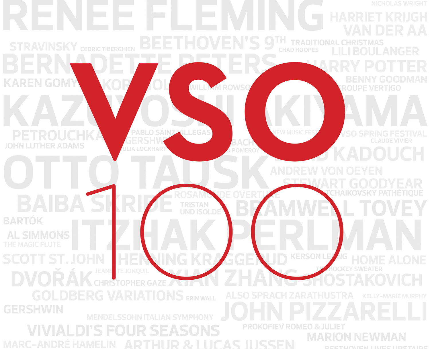 bay6 creative design of Vancouver Symphony Orchestra's 100th anniversary brochure front cover