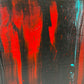 Abstract Expressionism acrylic close-up 4: Black, red, bright white and turquoise blue on a square Gallery-Wrapped canvas