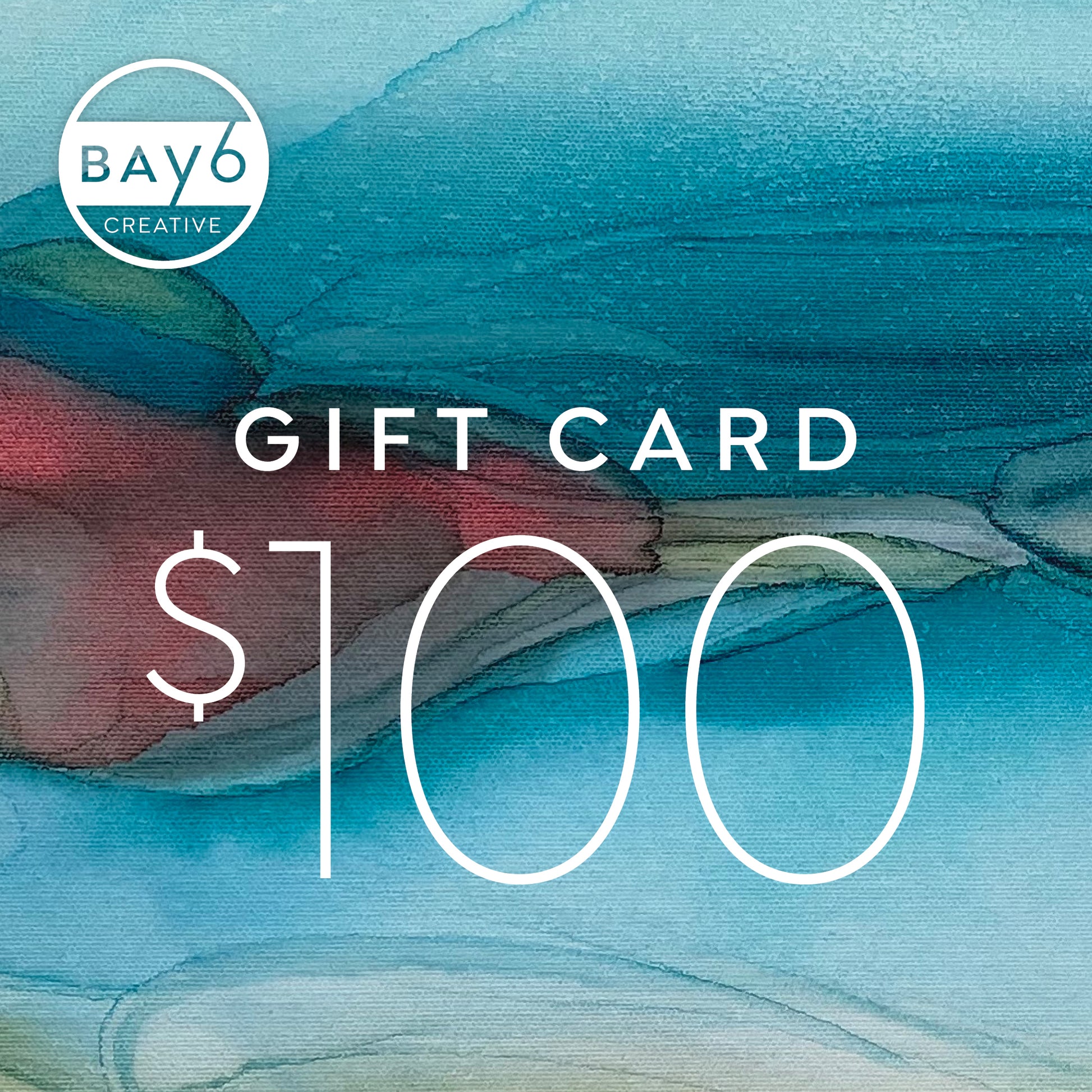 Give a $100 bay6creative gift card redeemable for exciting abstract artwork right here in our online store